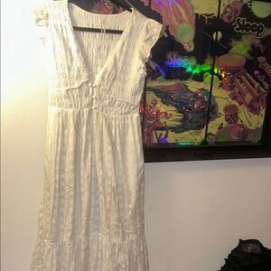 Anthropologie White Maxi Dress